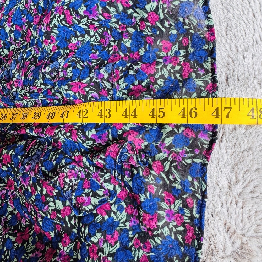 Lulus Evalina Navy Blue Floral Print Mock Neck Midi Dress Women's SZ S - Picture 15 of 16